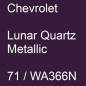 Preview: Chevrolet, Lunar Quartz Metallic, 71 / WA366N.